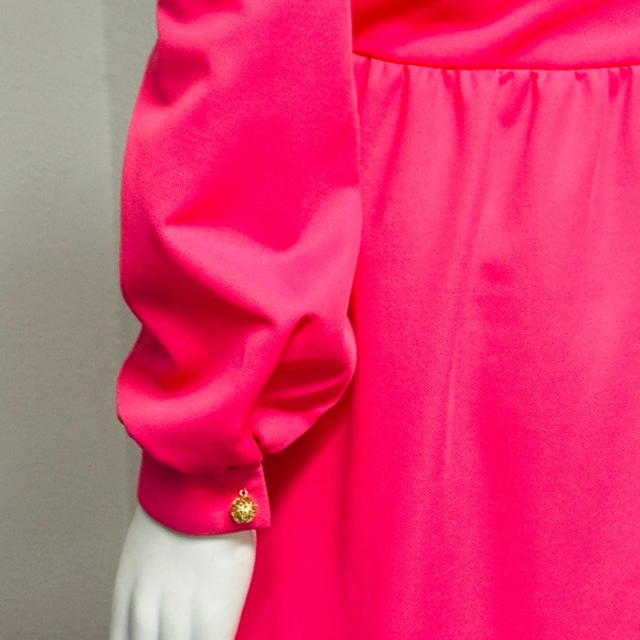 Pink Long Sleeve Polyester Gown - Picture 9 of 12